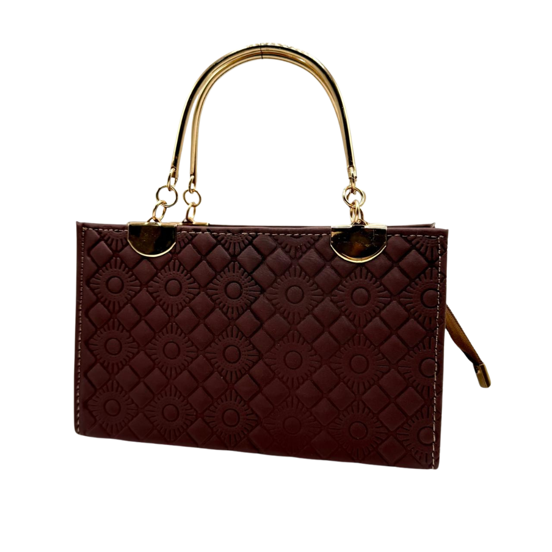 Michael Kors-Inspired Quilted Brown Handbag – Luxury with Golden Elegance