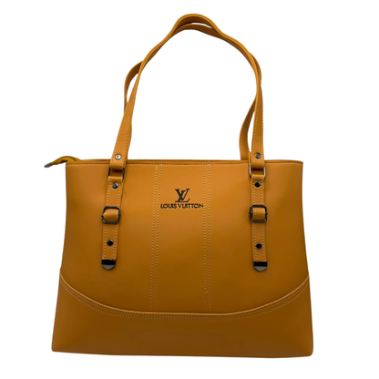 Louis Vuitton-Inspired Mustard & Brown Handbag – Elegant Everyday Tote