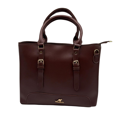 Kangaroo-Inspired Brown Leather Handbag – Classic Everyday Elegance