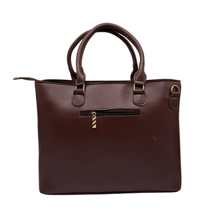 Kangaroo-Inspired Brown Leather Handbag – Classic Everyday Elegance