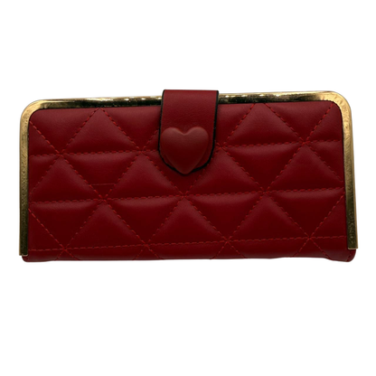 Heart Charm Quilted Ladies Wallet