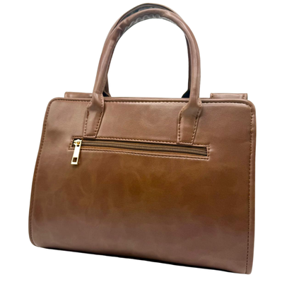 Michael Kors-Inspired Brown Handbag – Classic Style with Golden Touch