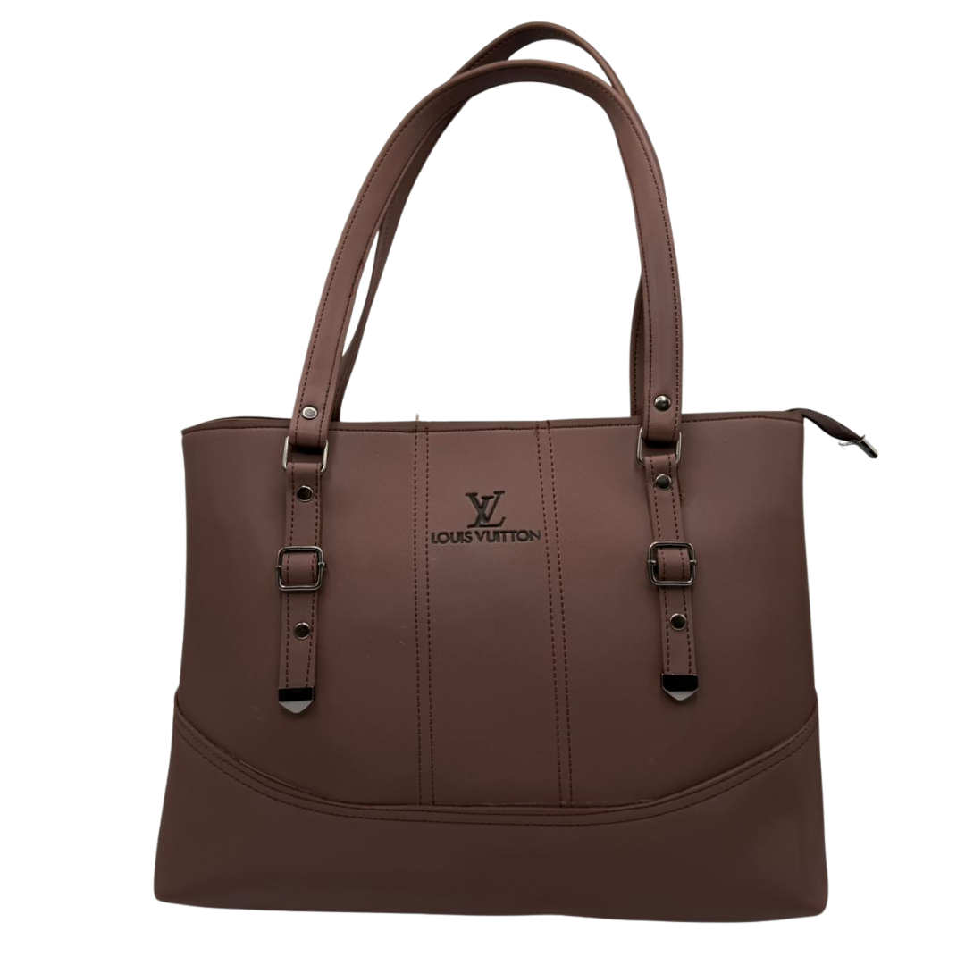 Louis Vuitton-Inspired Mustard & Brown Handbag – Elegant Everyday Tote