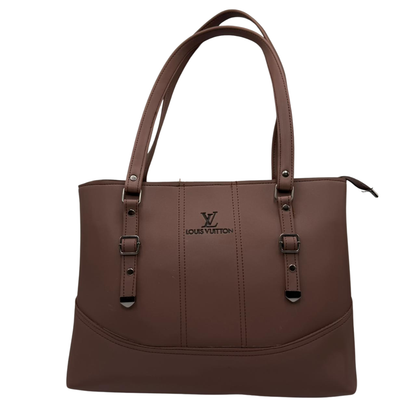Louis Vuitton-Inspired Mustard & Brown Handbag – Elegant Everyday Tote