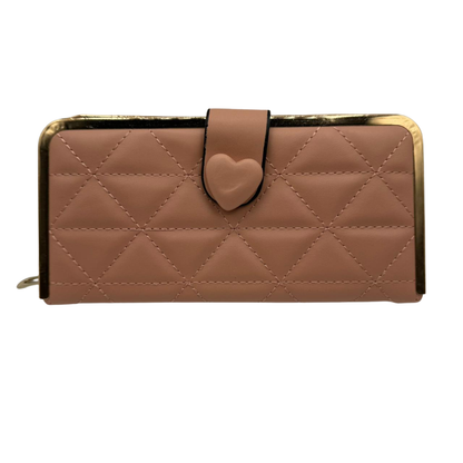 Heart Charm Quilted Ladies Wallet