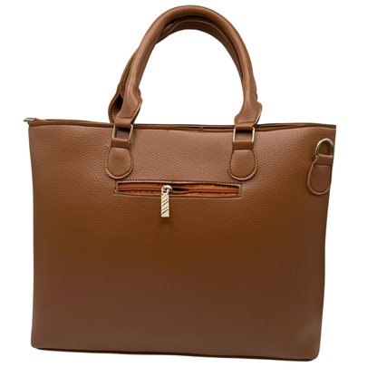 Kangaroo-Inspired Brown Leather Handbag – Classic Everyday Elegance
