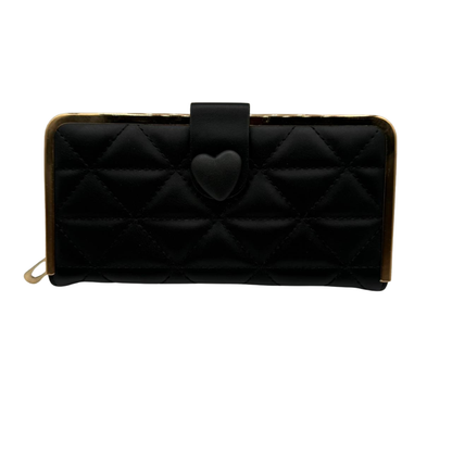 Heart Charm Quilted Ladies Wallet