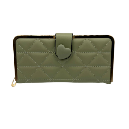 Heart Charm Quilted Ladies Wallet