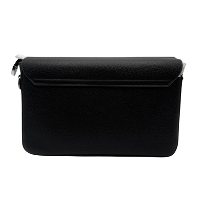 Minimalist Flap Shoulder Crossbody Bag - Black