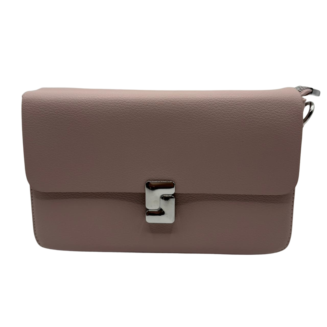 Minimalist Flap Shoulder Crossbody Bag - Pink