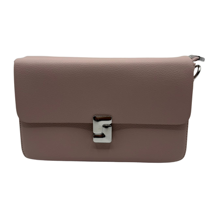 Minimalist Flap Shoulder Crossbody Bag - Pink