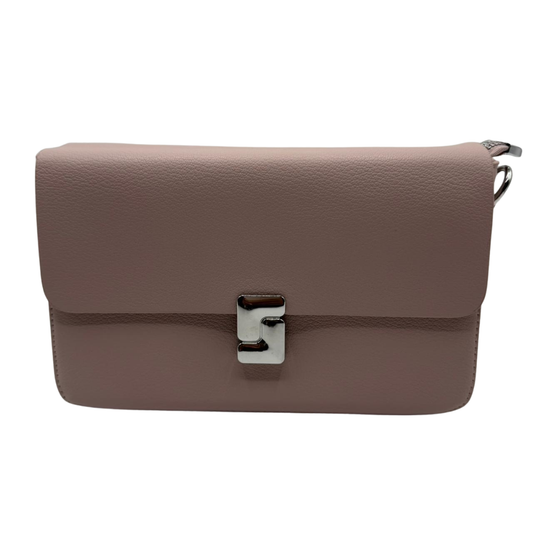 Minimalist Flap Shoulder Crossbody Bag - Pink