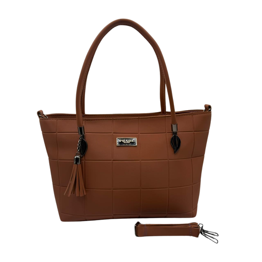 Prada Premium Grid Pattern Tote Handbag