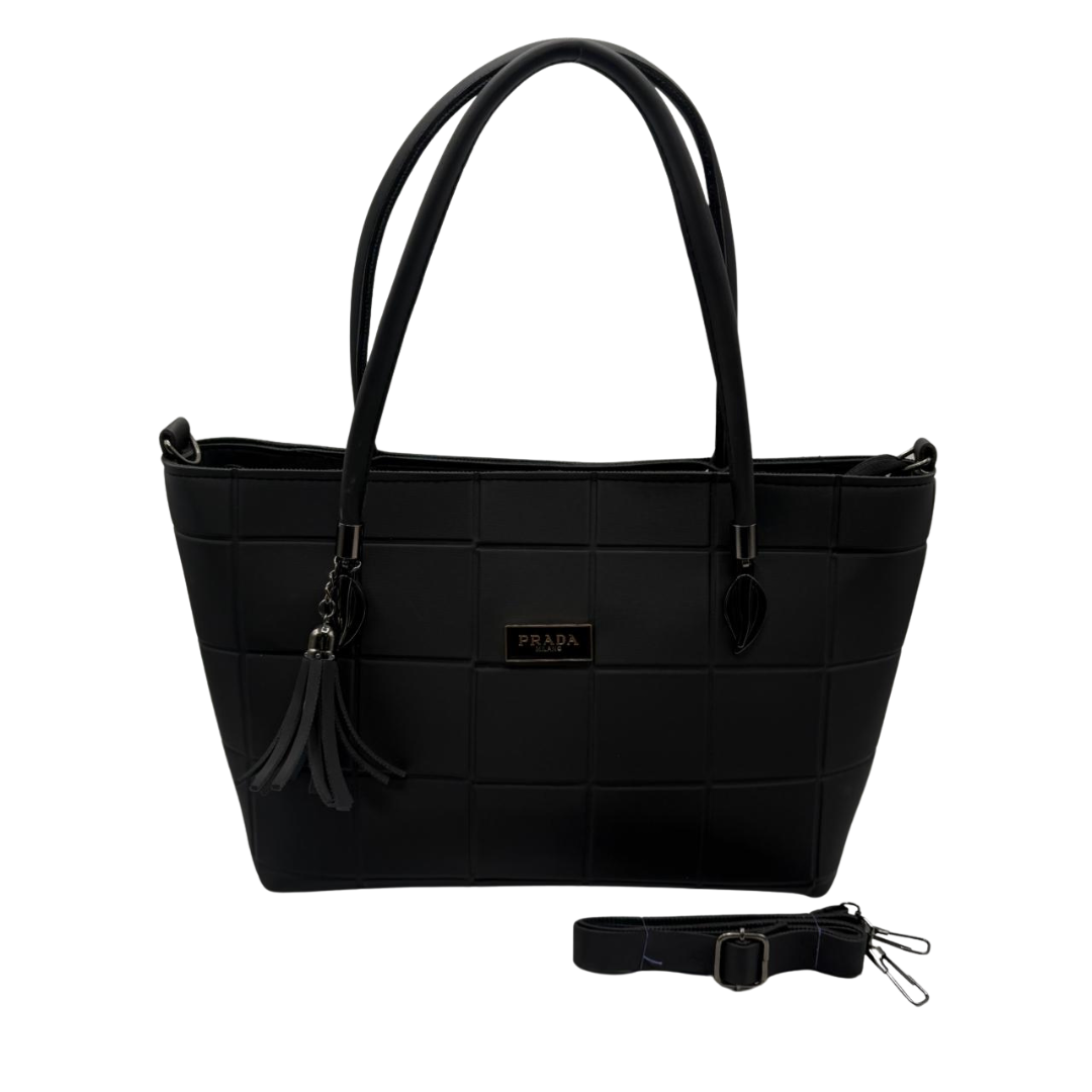 Prada Premium Grid Pattern Tote Handbag