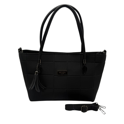 Prada Premium Grid Pattern Tote Handbag