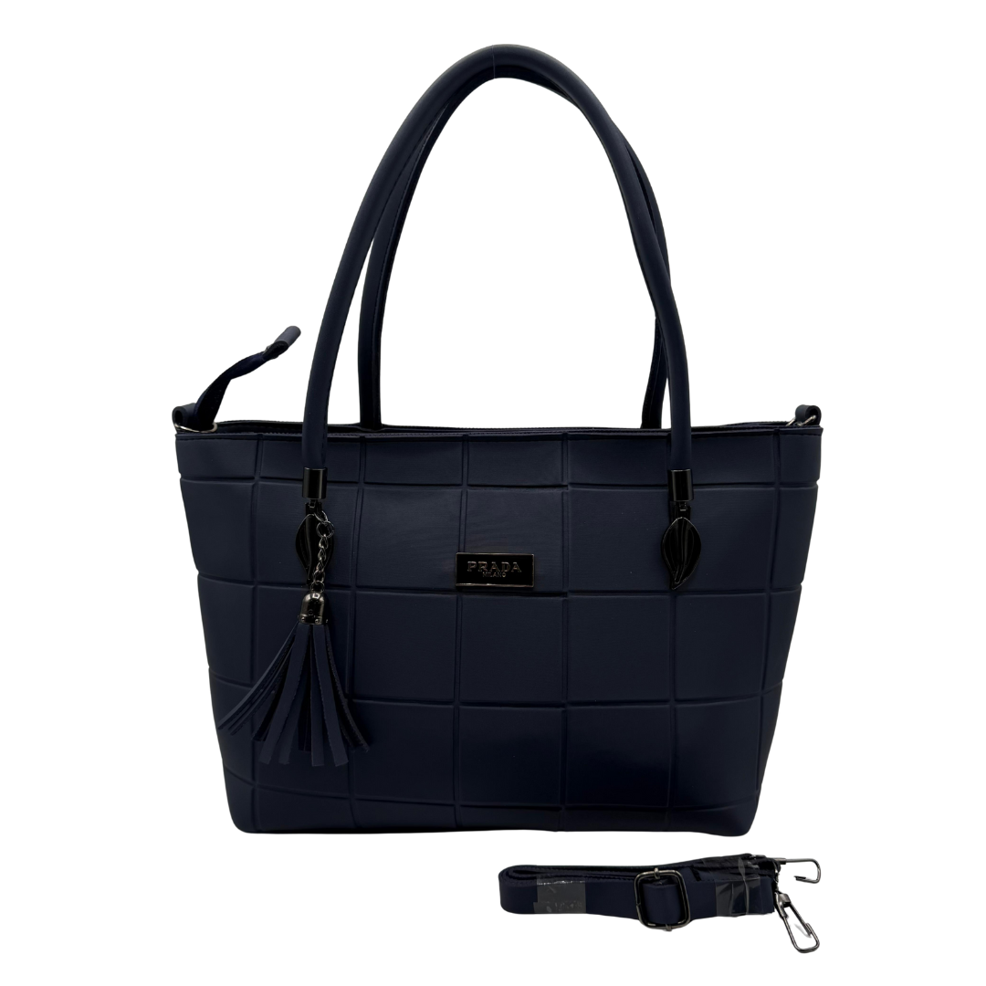 Prada Premium Grid Pattern Tote Handbag