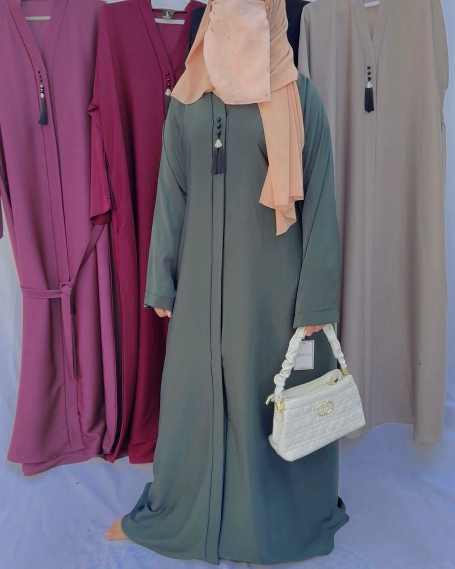 Nida Abaya Open Gown – Grace in Every Fold