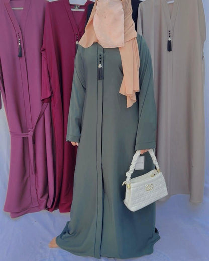 Nida Abaya Open Gown – Grace in Every Fold