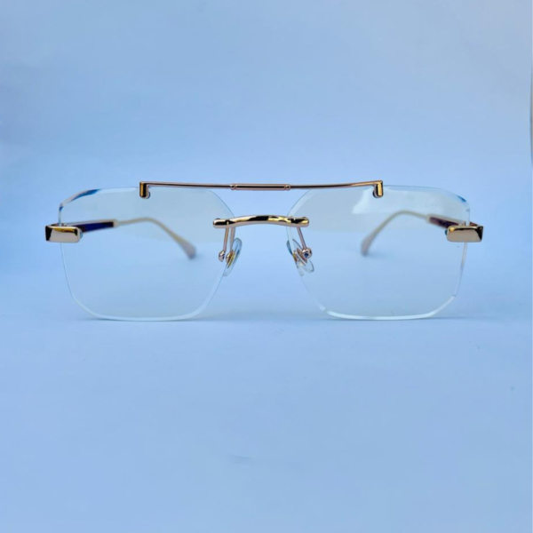 Cartier-Style Rimless Eyeglasses – Luxury Gold Frame | Unisex Fashion Eyewear - Image 2