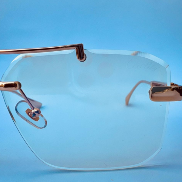 Cartier-Style Rimless Eyeglasses – Luxury Gold Frame | Unisex Fashion Eyewear - Image 7