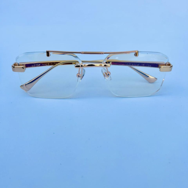 Cartier-Style Rimless Eyeglasses – Luxury Gold Frame | Unisex Fashion Eyewear - Image 6