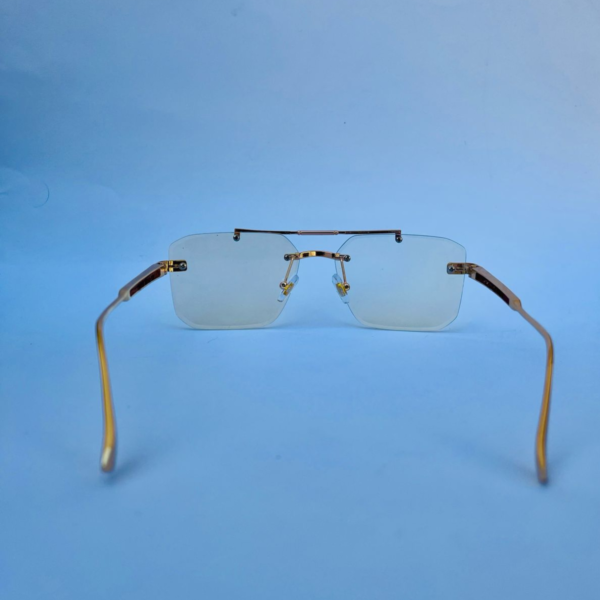 Cartier-Style Rimless Eyeglasses – Luxury Gold Frame | Unisex Fashion Eyewear - Image 5