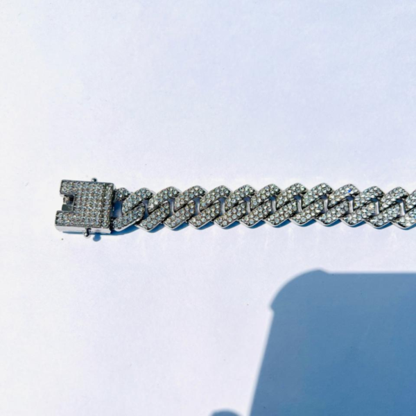 Iced Out Cuban Link Chain Nackless – Unisex Bling Statement Necklace | Silver Finish - Image 3