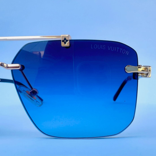 LV Blue Gradient Rimless Sunglasses – Luxury Designer-Inspired Eyewear - Image 7