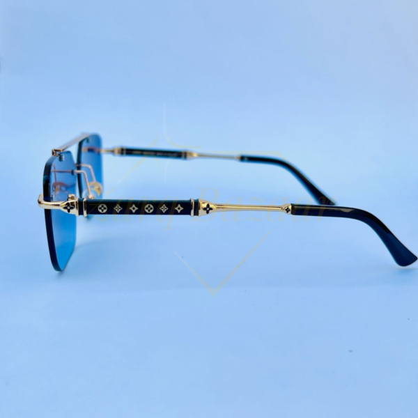 LV Blue Gradient Rimless Sunglasses – Luxury Designer-Inspired Eyewear - Image 4