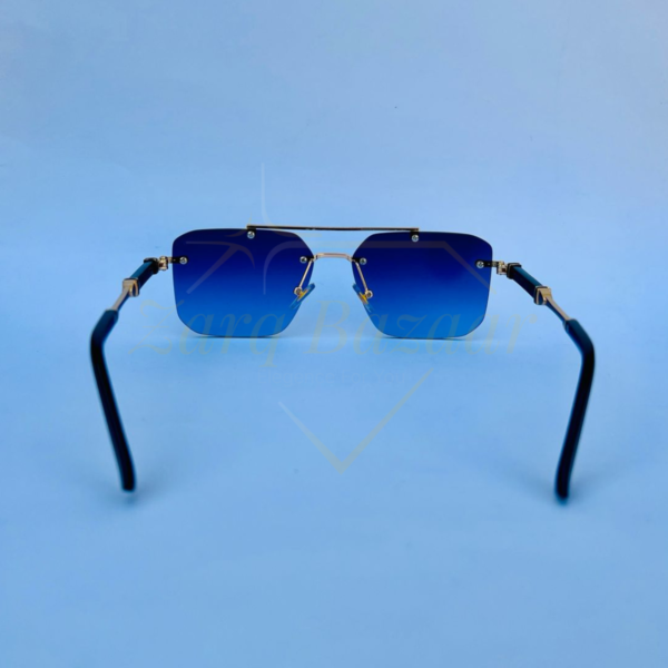 LV Blue Gradient Rimless Sunglasses – Luxury Designer-Inspired Eyewear - Image 5