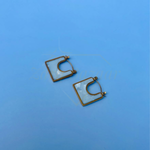 Pearl White & Gold Geometric Hoop Earrings | Elegant & Modern